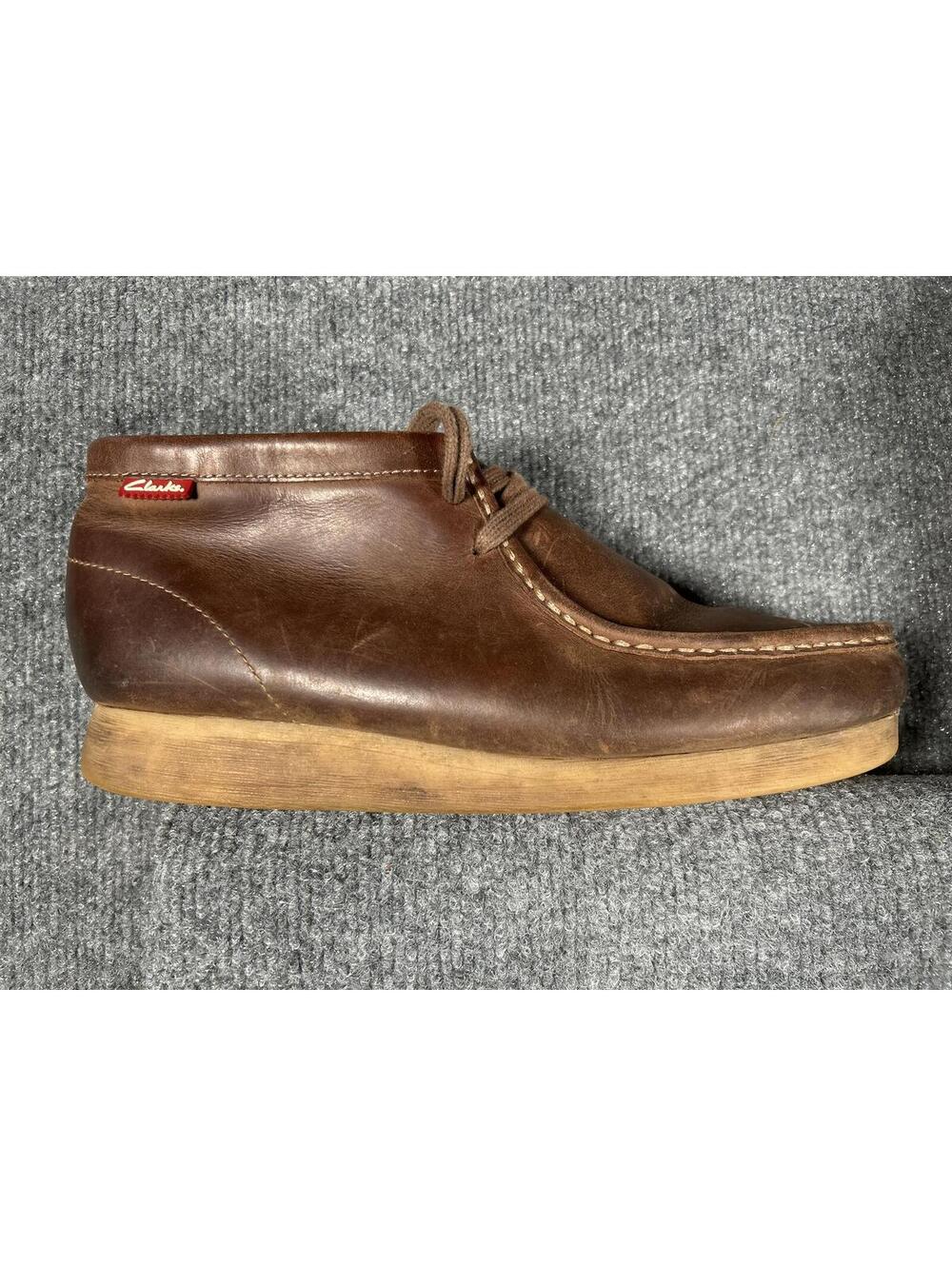 Clarks Brown Leather Lace-Up Ankle Boots Men's 7.5